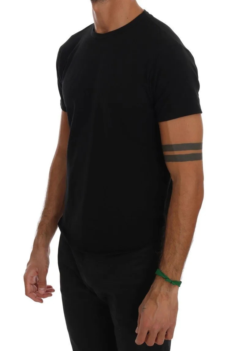 Black Cotton Crewneck T-Shirt