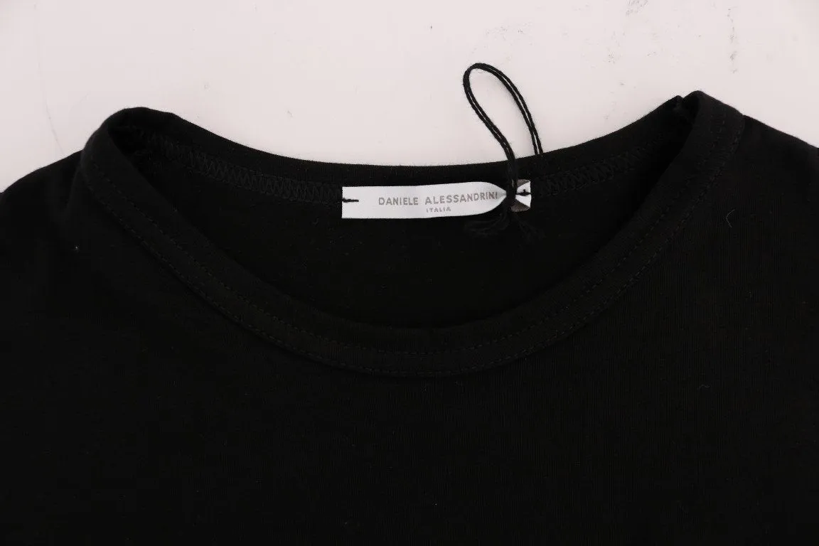Black Cotton Crewneck T-Shirt
