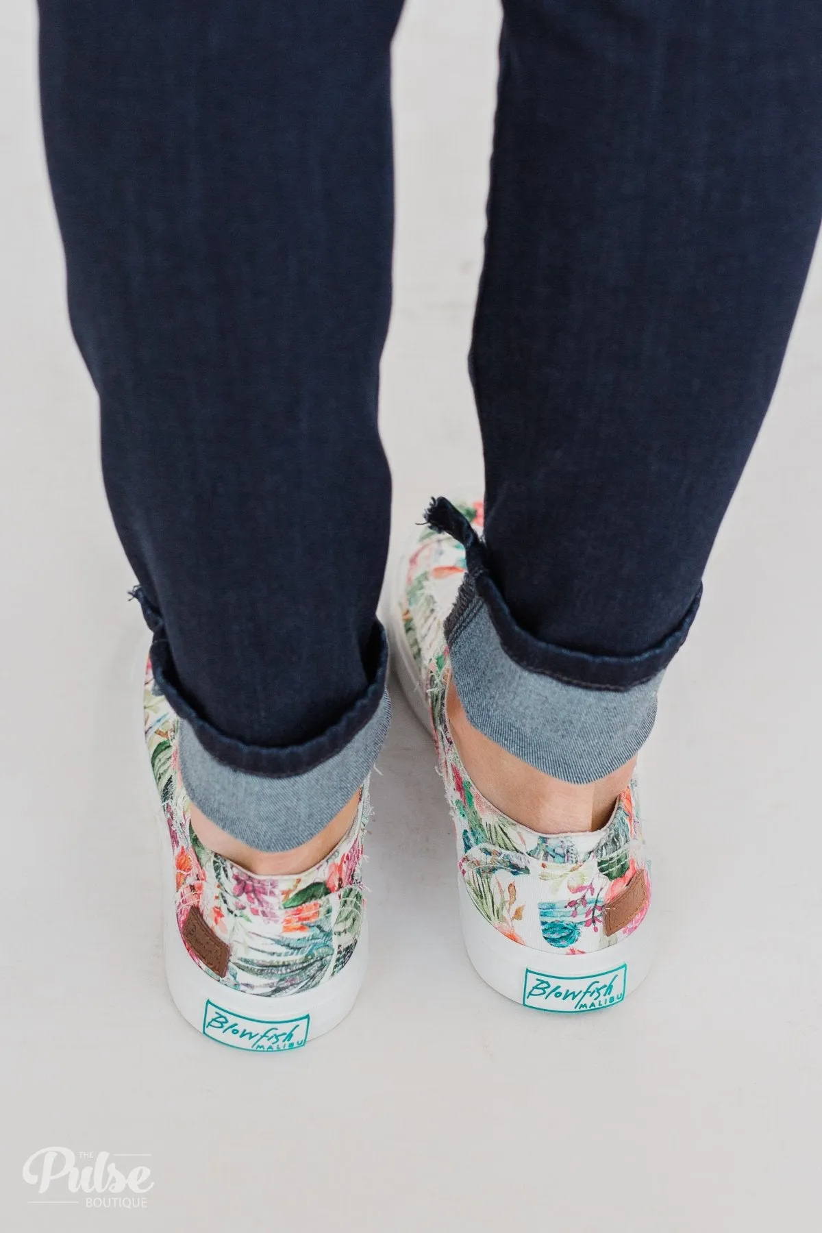 Blowfish Marley Sneakers- Off White Cactus Flower Print
