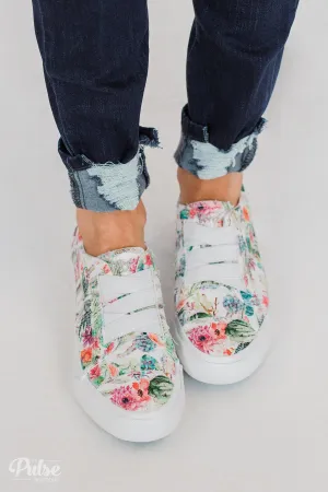 Blowfish Marley Sneakers- Off White Cactus Flower Print