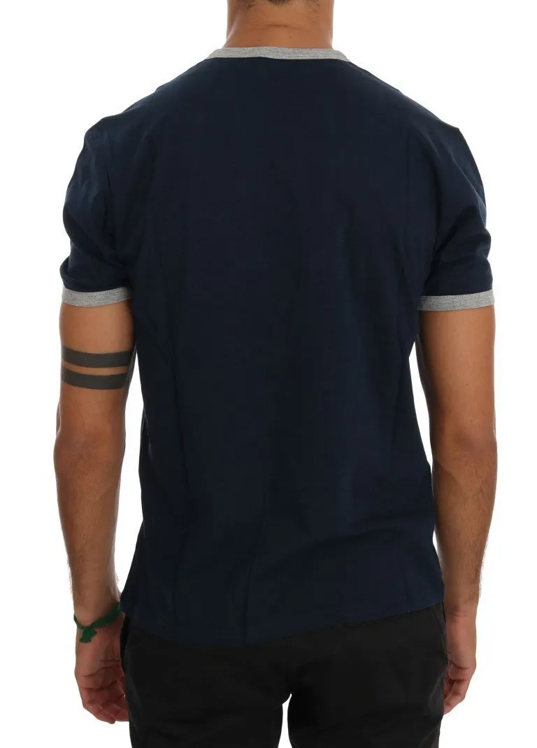 Blue Cotton Crewneck T-Shirt