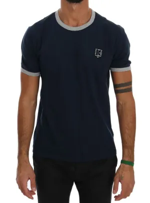 Blue Cotton Crewneck T-Shirt