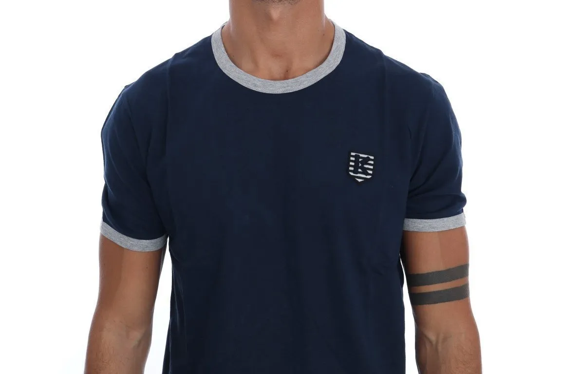 Blue Cotton Crewneck T-Shirt