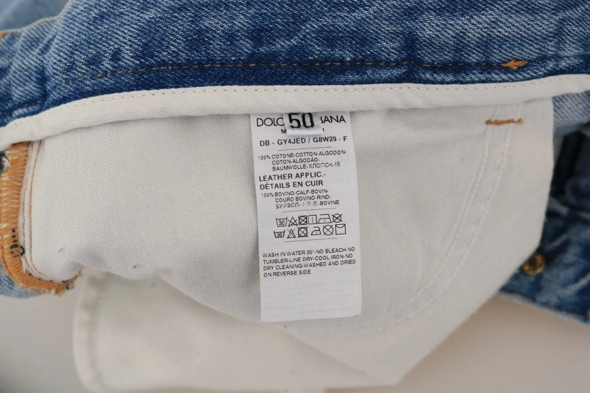 Blue Cotton Denim Shorts