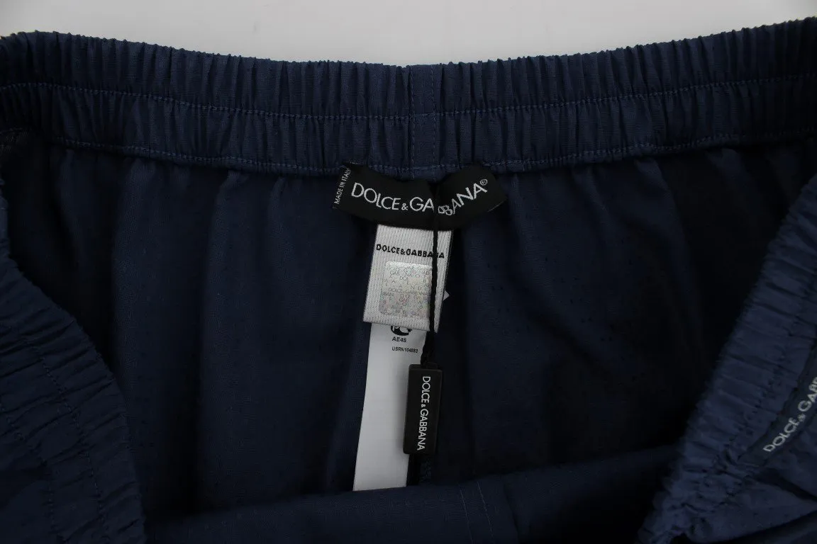 Blue Cotton Pajama Shorts