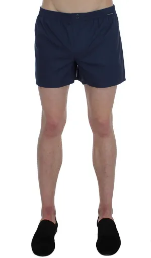 Blue Cotton Pajama Shorts