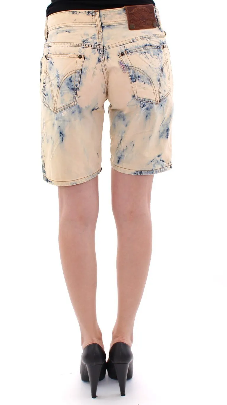 Blue cotton washed jeans shorts