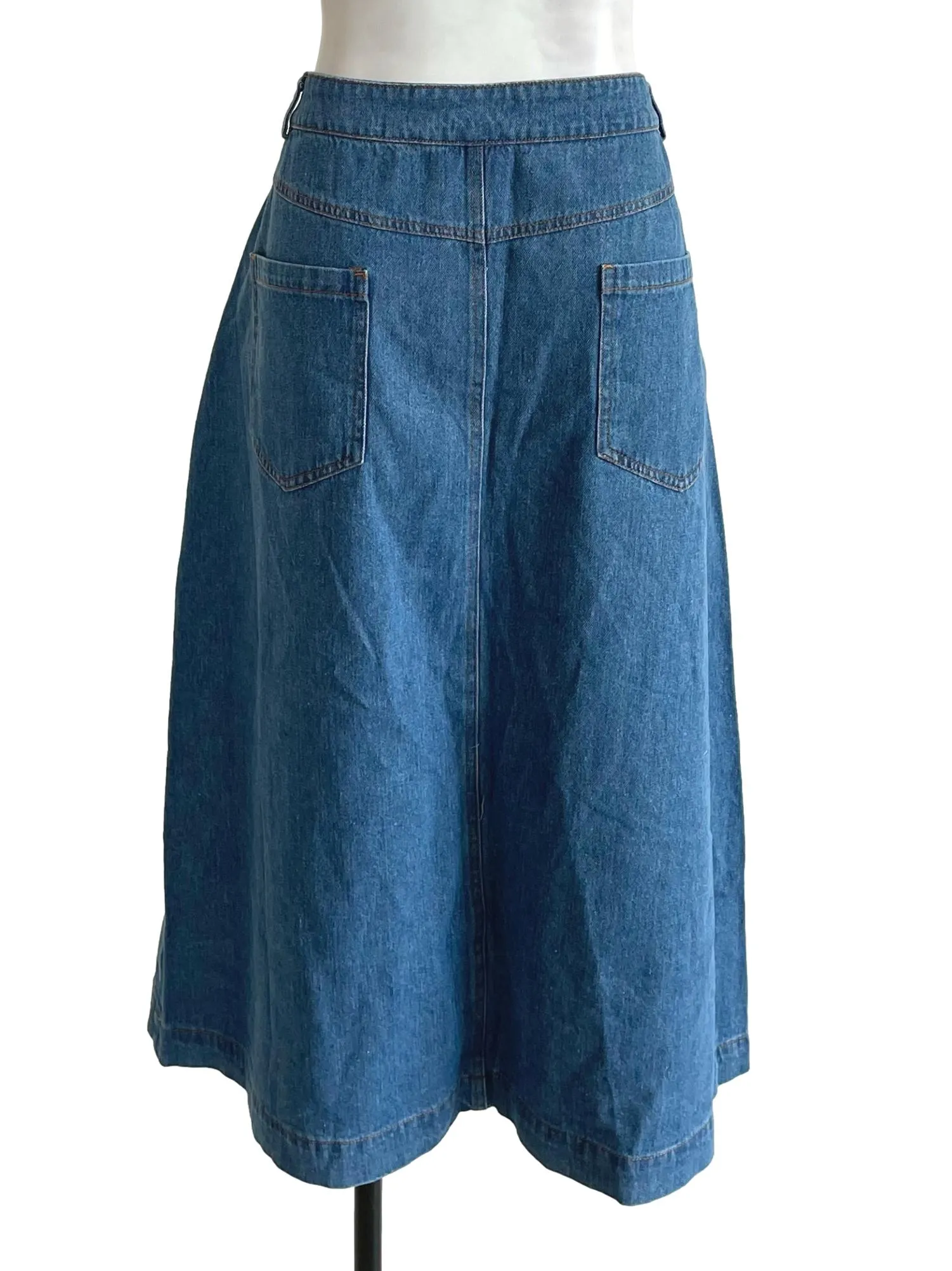 Blue Denim A-Line Skirt