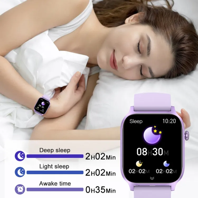 Bluetooth Talk HD Large Screen Heart Rate Oxygen Monitoring Multi-Sport Mode Smart Watch(Purple)