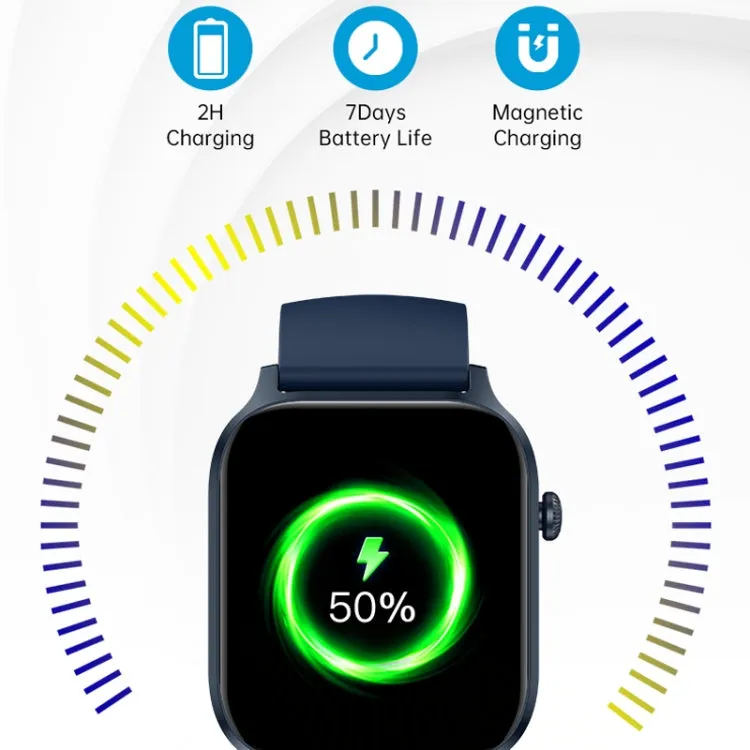 Bluetooth Talk HD Large Screen Heart Rate Oxygen Monitoring Multi-Sport Mode Smart Watch(Purple)