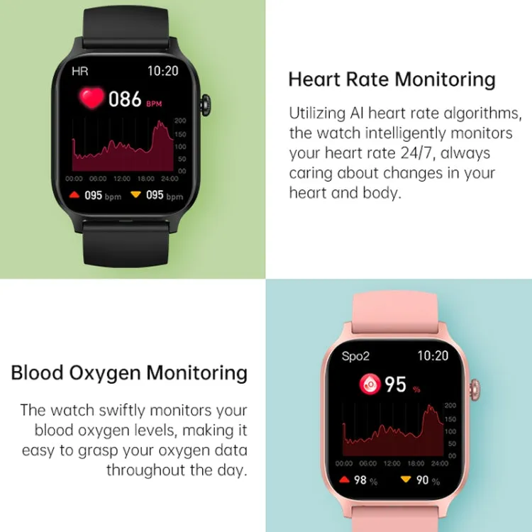 Bluetooth Talk HD Large Screen Heart Rate Oxygen Monitoring Multi-Sport Mode Smart Watch(Purple)