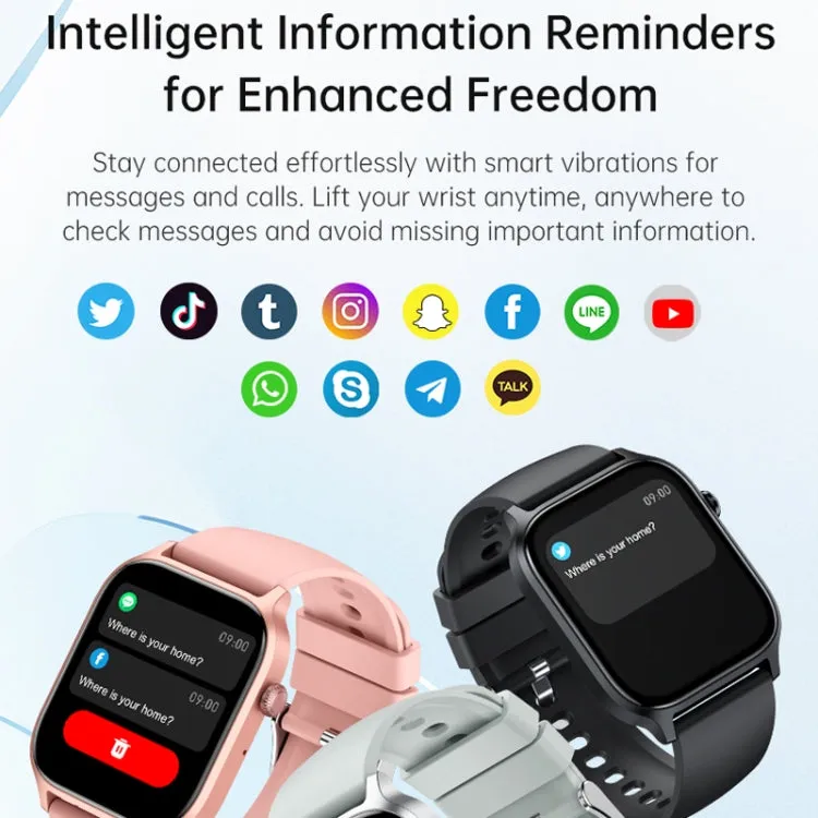 Bluetooth Talk HD Large Screen Heart Rate Oxygen Monitoring Multi-Sport Mode Smart Watch(Purple)