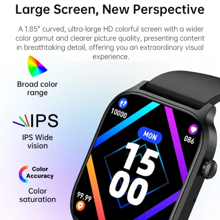 Bluetooth Talk HD Large Screen Heart Rate Oxygen Monitoring Multi-Sport Mode Smart Watch(Purple)