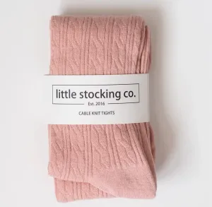 Blush Cable Knit Tights