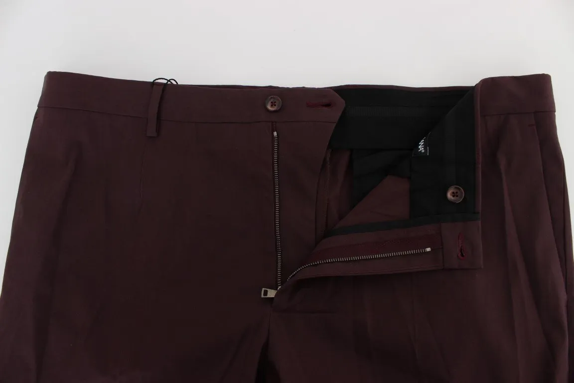 Bordeaux Cotton Knee High Shorts