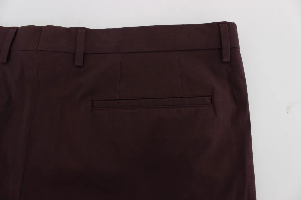 Bordeaux Cotton Knee High Shorts