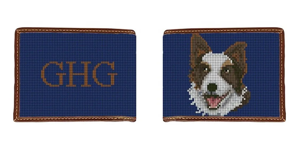 Border Collie Needlepoint Wallet