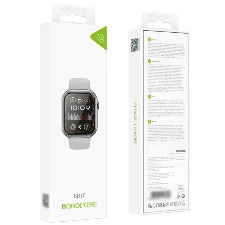 BOROFONE BD10 Smart Sports Watch, 2.01 inch Screen, Support BT Call(Silver)