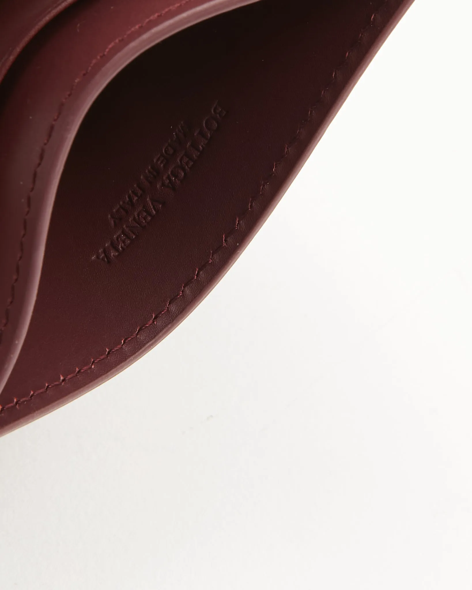 Bottega Veneta Burgundy Intrecciato Leather Card Holder