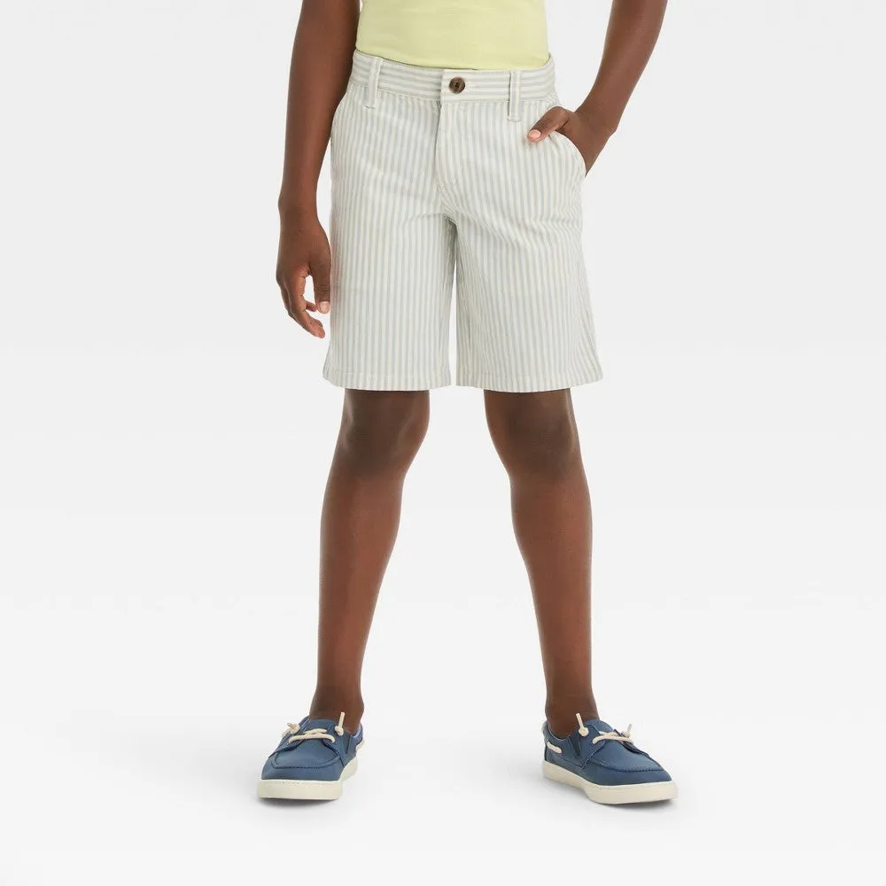 Boys' Chambray 'At the Knee' Chino Shorts - Cat & Jack Gray **Size Boys 5**