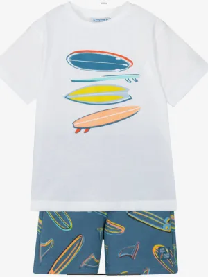 Boys White & Blue Cotton Set 0225158