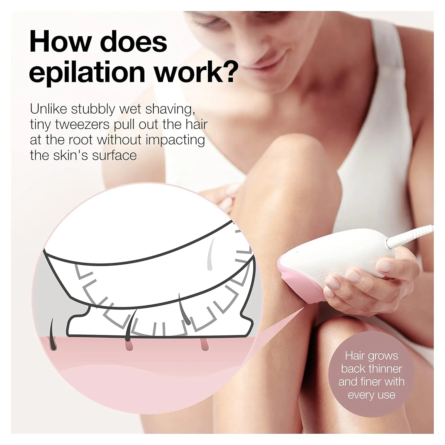 Braun Epilator Silk-Epil 3 3-270, Hair Removal Device, Epilator for Women, Shaver & Trimmer, Hair Removal