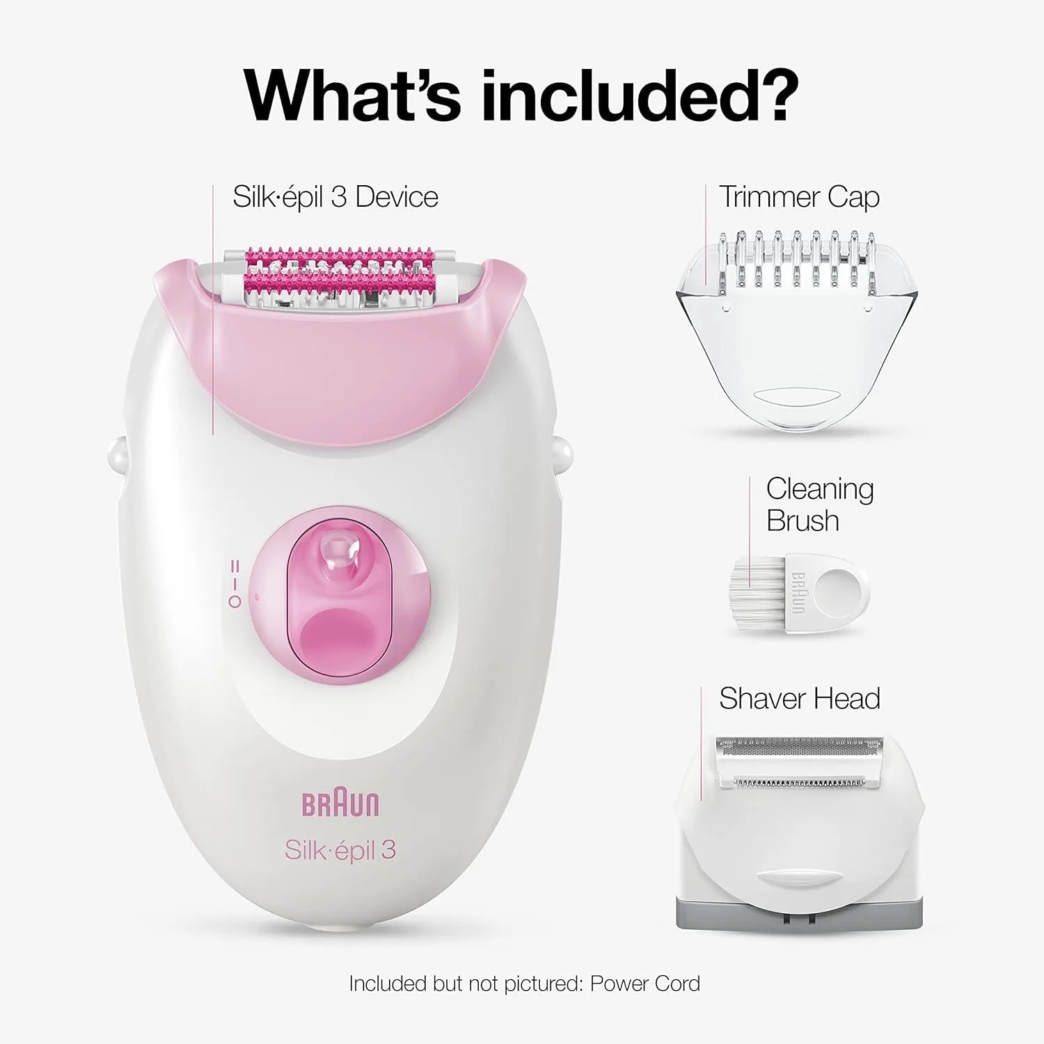 Braun Epilator Silk-Epil 3 3-270, Hair Removal Device, Epilator for Women, Shaver & Trimmer, Hair Removal