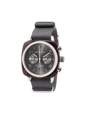 Briston Clubmaster Classic Acetate Chronograph Tortoise Shell Grey Sunray Dial 40mm