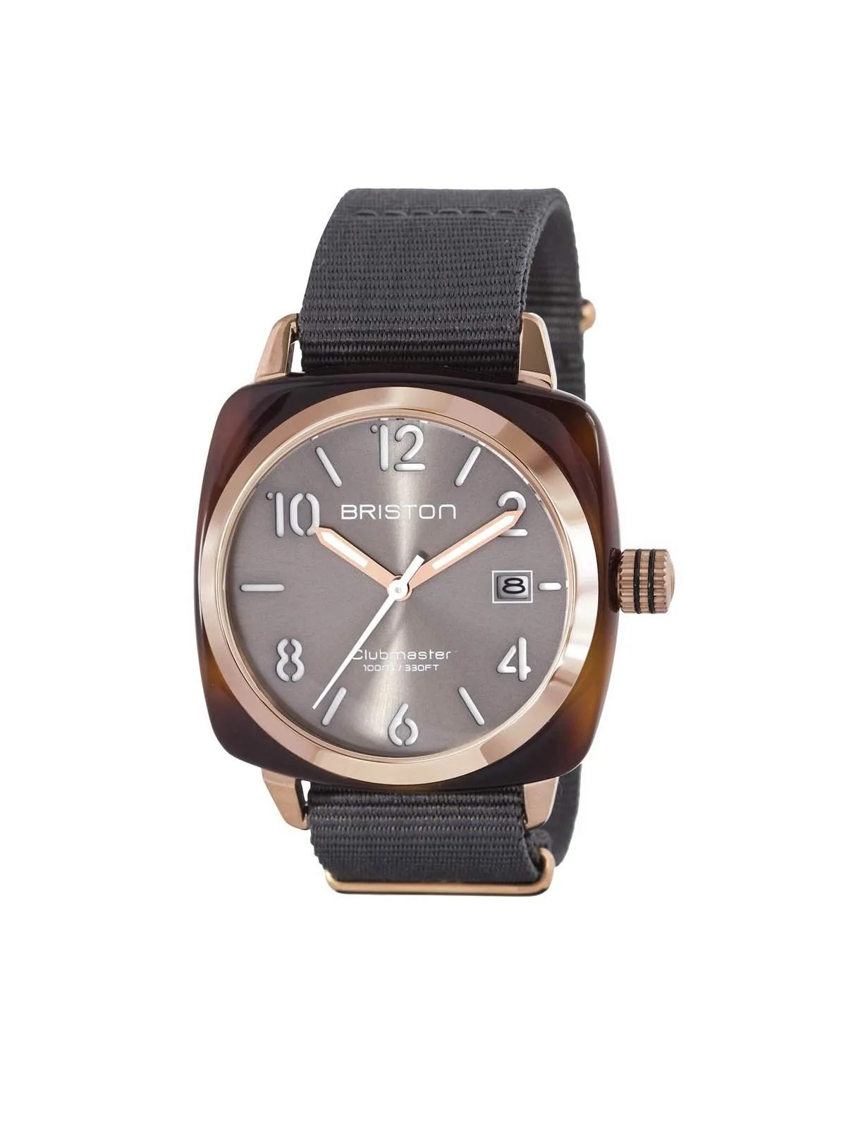 Briston Clubmaster Classic Acetate HMS Gold Grey Sunray Dial 40mm
