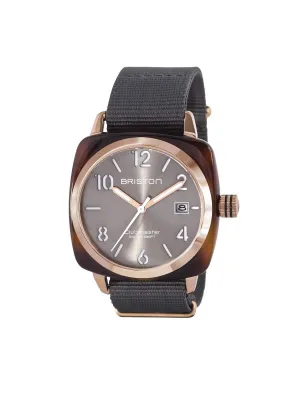 Briston Clubmaster Classic Acetate HMS Gold Grey Sunray Dial 40mm