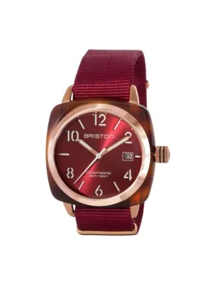 Briston Clubmaster Classic Acetate HMS Gold Red Sunray Dial 40mm