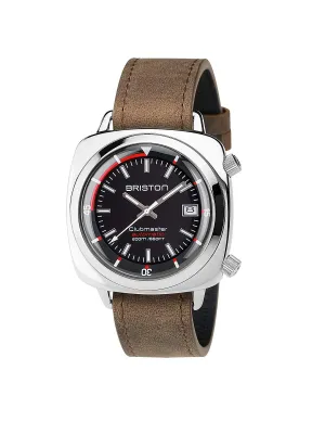 Briston Clubmaster Diver Polished Steel Automatic HMS Black Dial 42mm