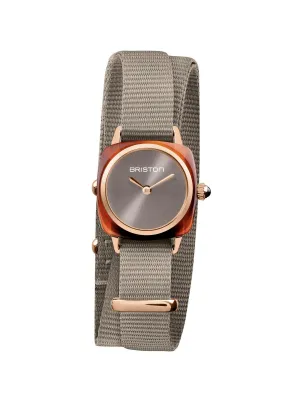 Briston Clubmaster Lady Acetate HM Taupe Grey Sunray Dial Rose Gold Double Tour 24mm