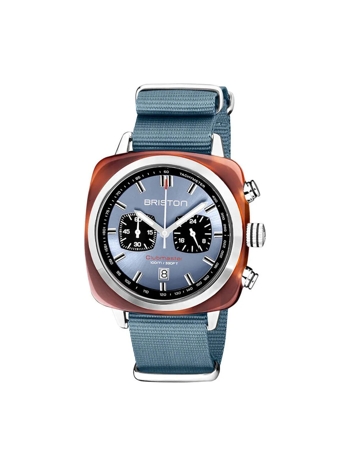 Briston Clubmaster Sport Acetate Chronograph Ice Blue Sunray Dial 42mm