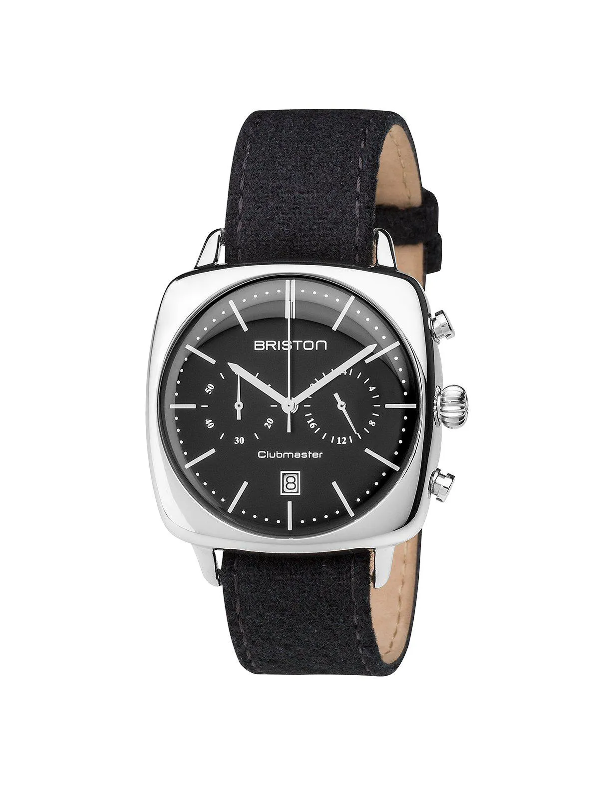 Briston Clubmaster Vintage Steel Chronograph Black Dial 40mm