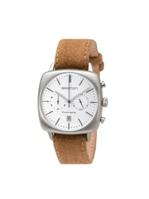 Briston Clubmaster Vintage Steel Chronograph White Dial 40mm
