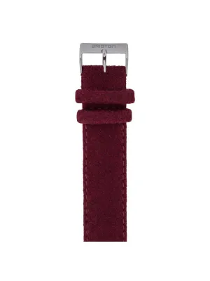 Briston Leather Flannel Strap Burgundy Polished Steel 20mm