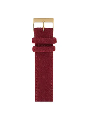 Briston Leather Flannel Strap Burgundy Yellow Gold 20mm