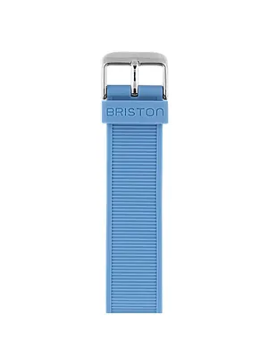 Briston Rubber Strap Light Blue Polished Steel 18mm