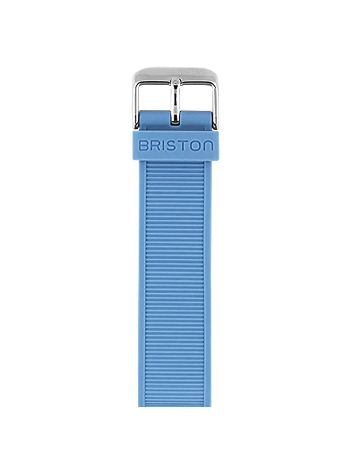 Briston Rubber Strap Light Blue Polished Steel 18mm