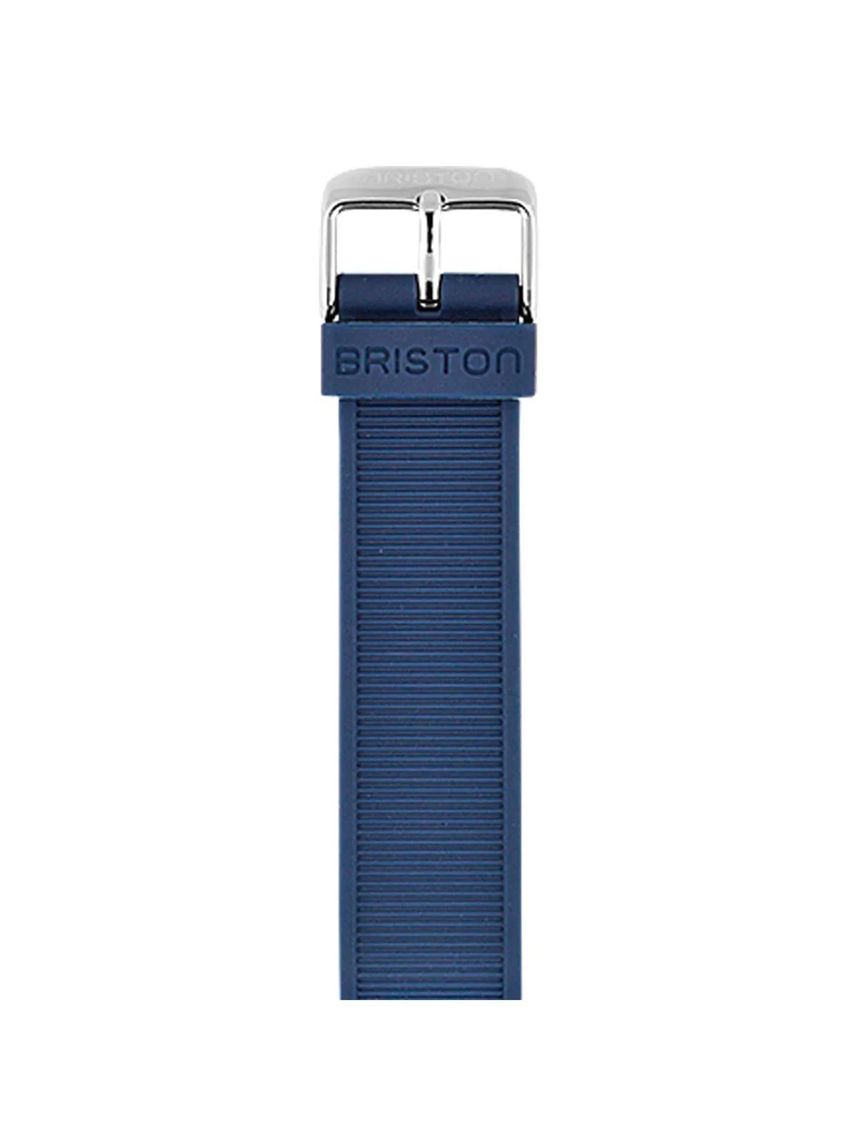 Briston Rubber Strap Navy Blue Polished Steel 18mm