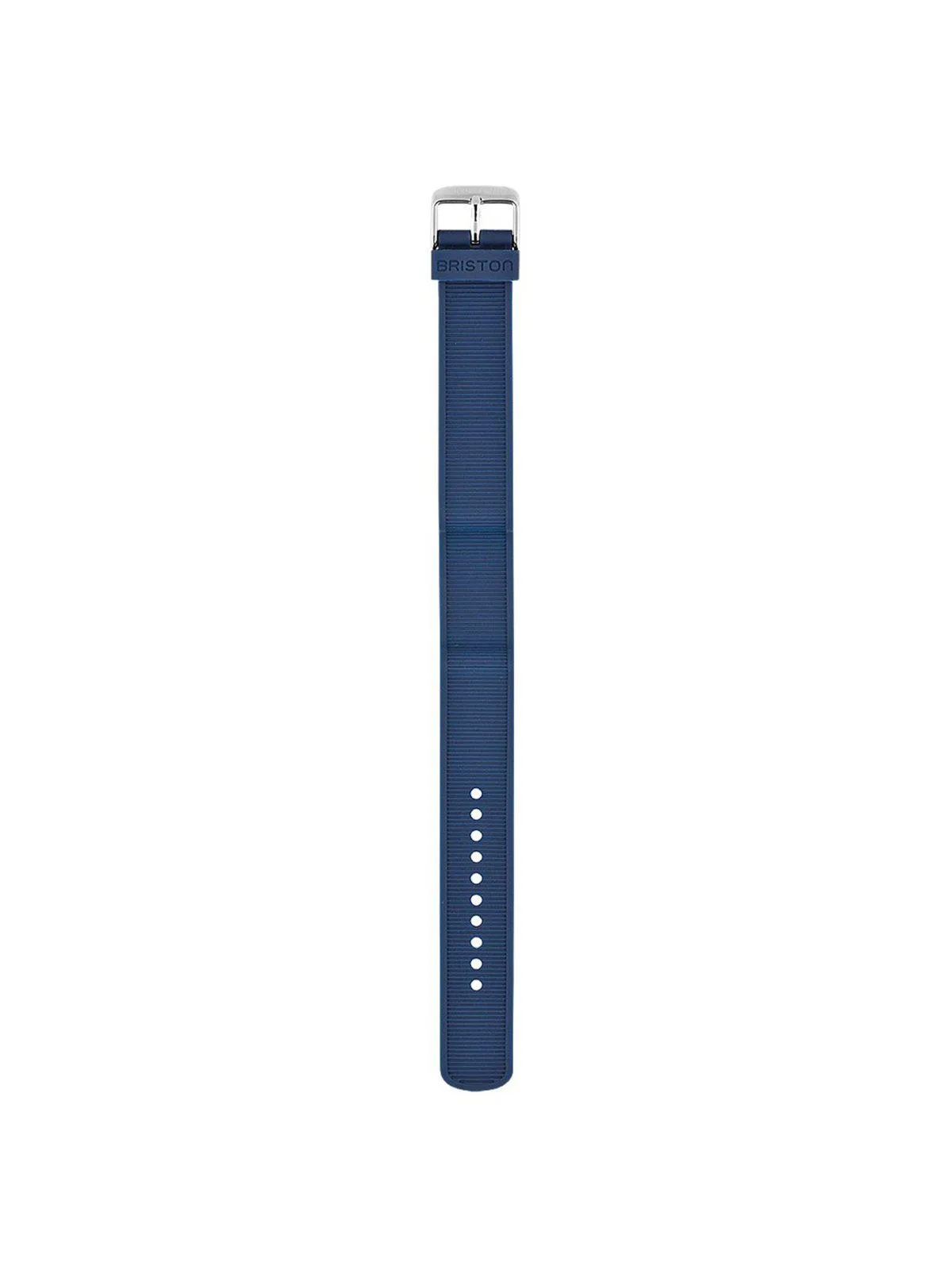 Briston Rubber Strap Navy Blue Polished Steel 18mm