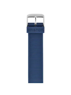 Briston Rubber Strap Navy Blue Polished Steel 18mm