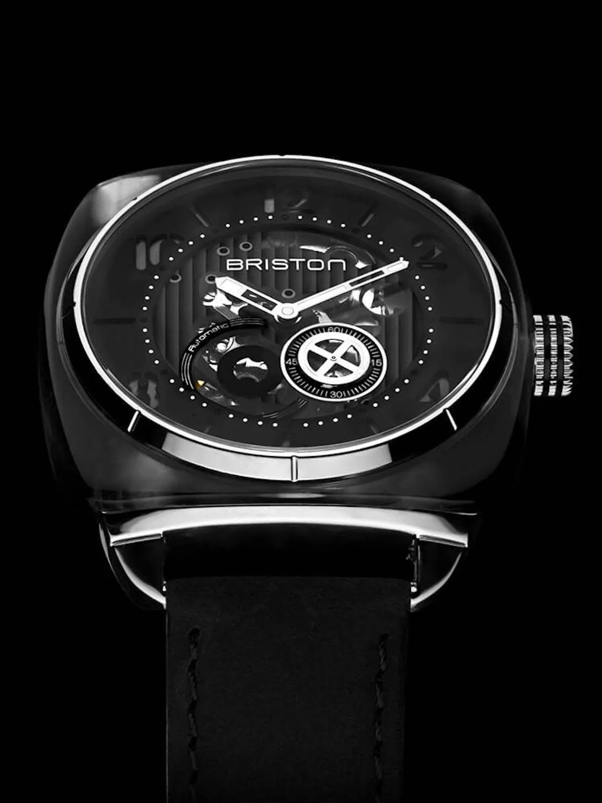 Briston Streamliner Skeleton Automatic Acetate HMS Black / Black 42mm