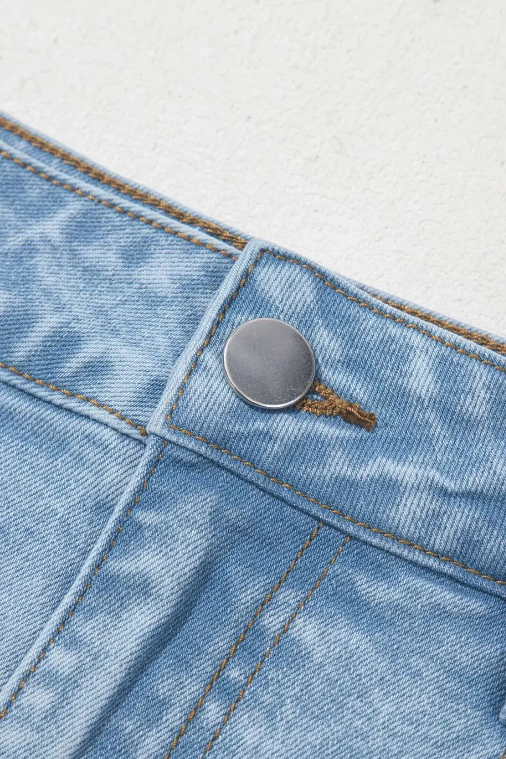 Bubble Hem Denim Mini Skirt