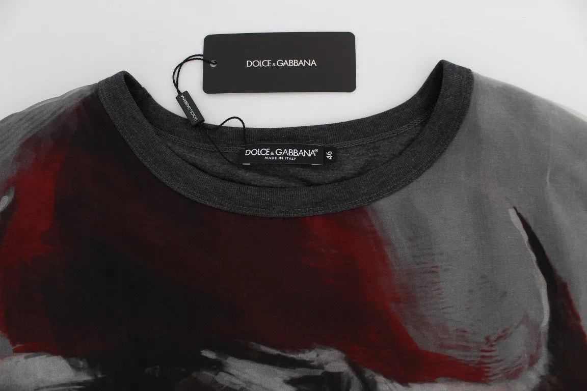 Bull Torero Gray Silk Crewneck T-shirt