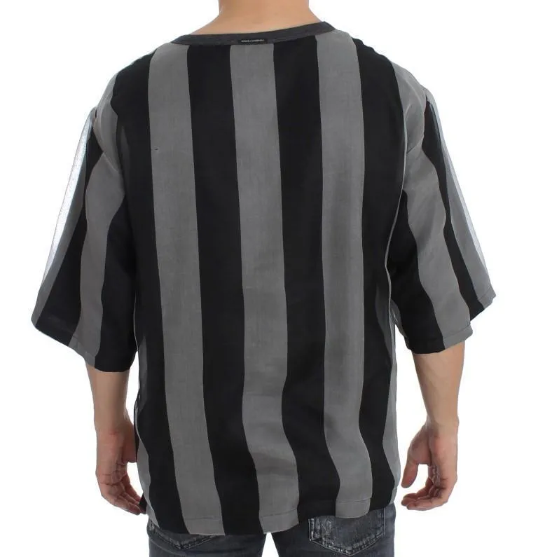 Bull Torero Gray Silk Crewneck T-shirt