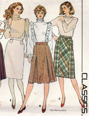 Butterick 4618 Womens Classic A Line Skirts 1980s Vintage Sewing Pattern Size 12 - 16 UNCUT Factory Folded