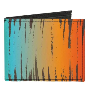 Canvas Bi-Fold Wallet - Scribble Zarape Fade Brown/Multi Color