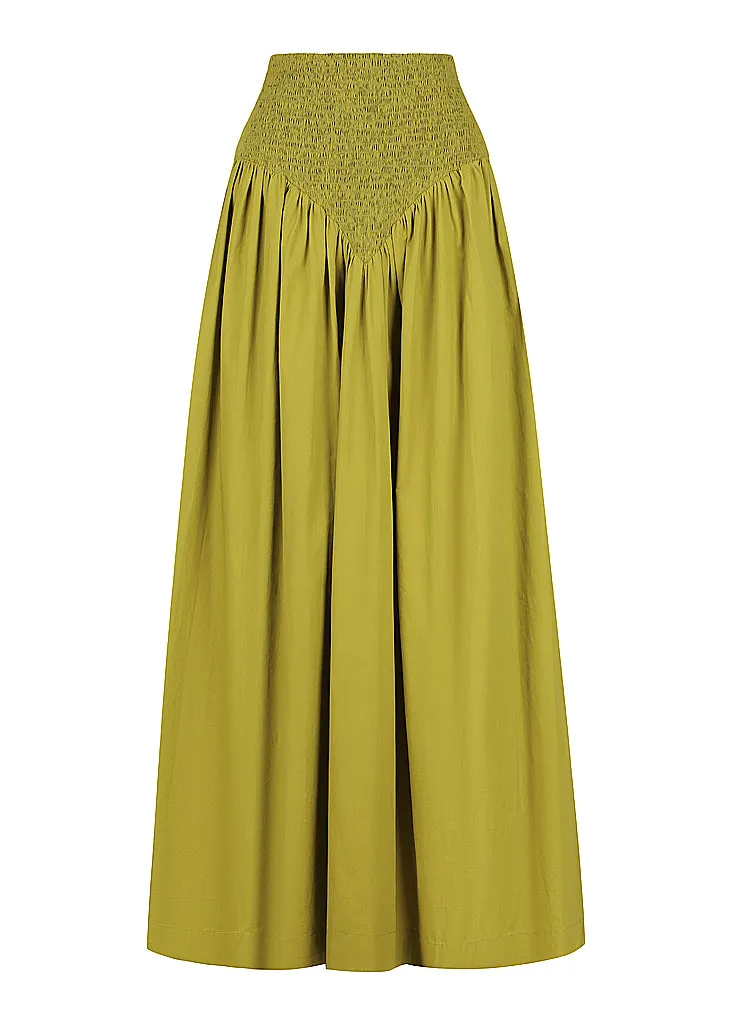 Cap Sleeve Crop | Shirred V Maxi Skirt